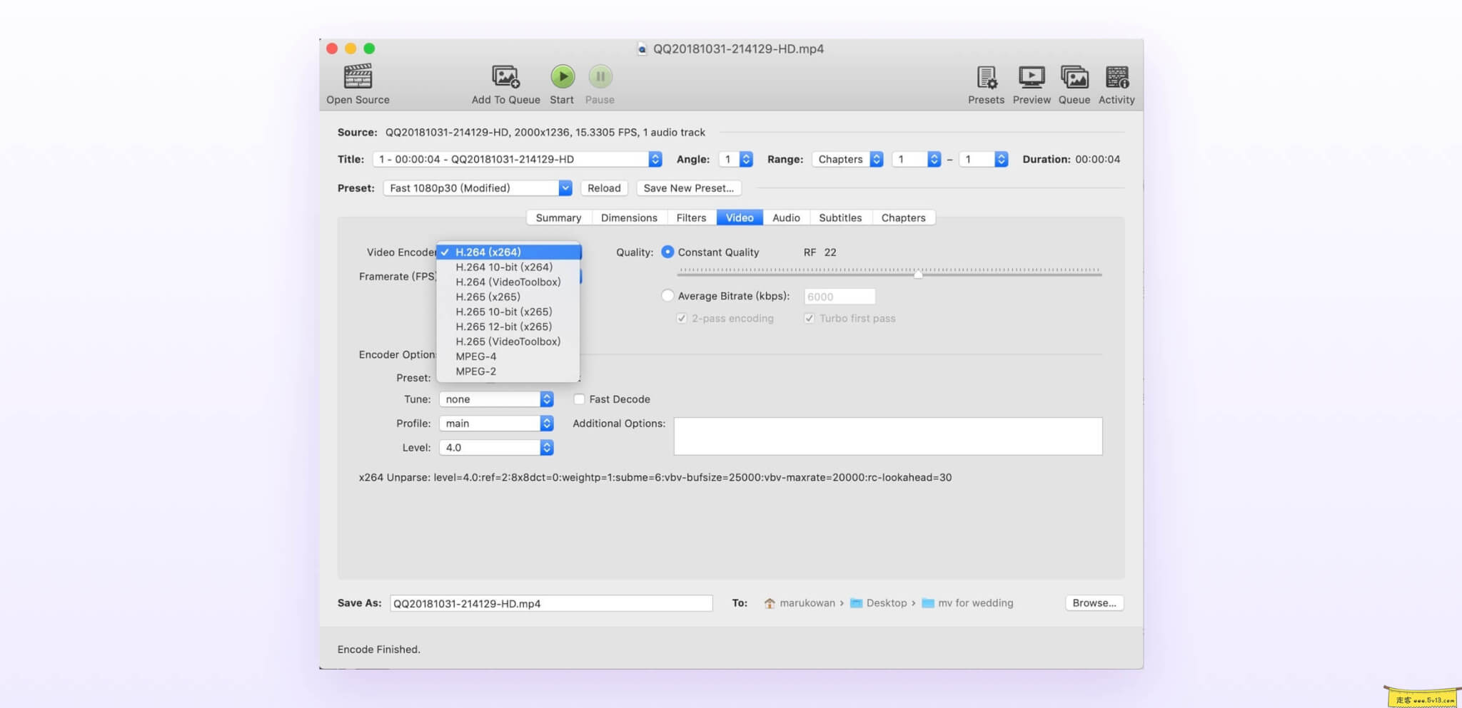 HandBrake:Mac版转换视频格式工具